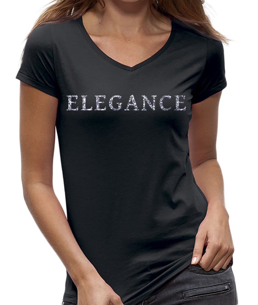 Weggooien winkel Majestueus Elegance T-shirt zwart met zilver glitter | leuke shirt online NYF