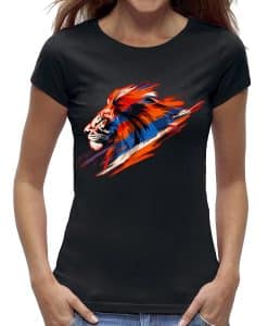 Oranje t-shirt dames met vlag kleur zwart