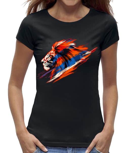 Oranje t-shirt dames met vlag kleur zwart